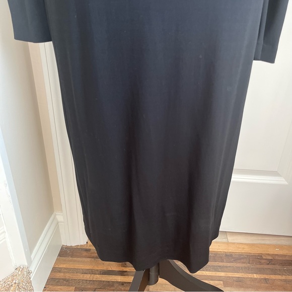 Barney’s New York Long Sleeve V-Neck Midi Cocktail Dress Black Sz 8 - Picture 14 of 16